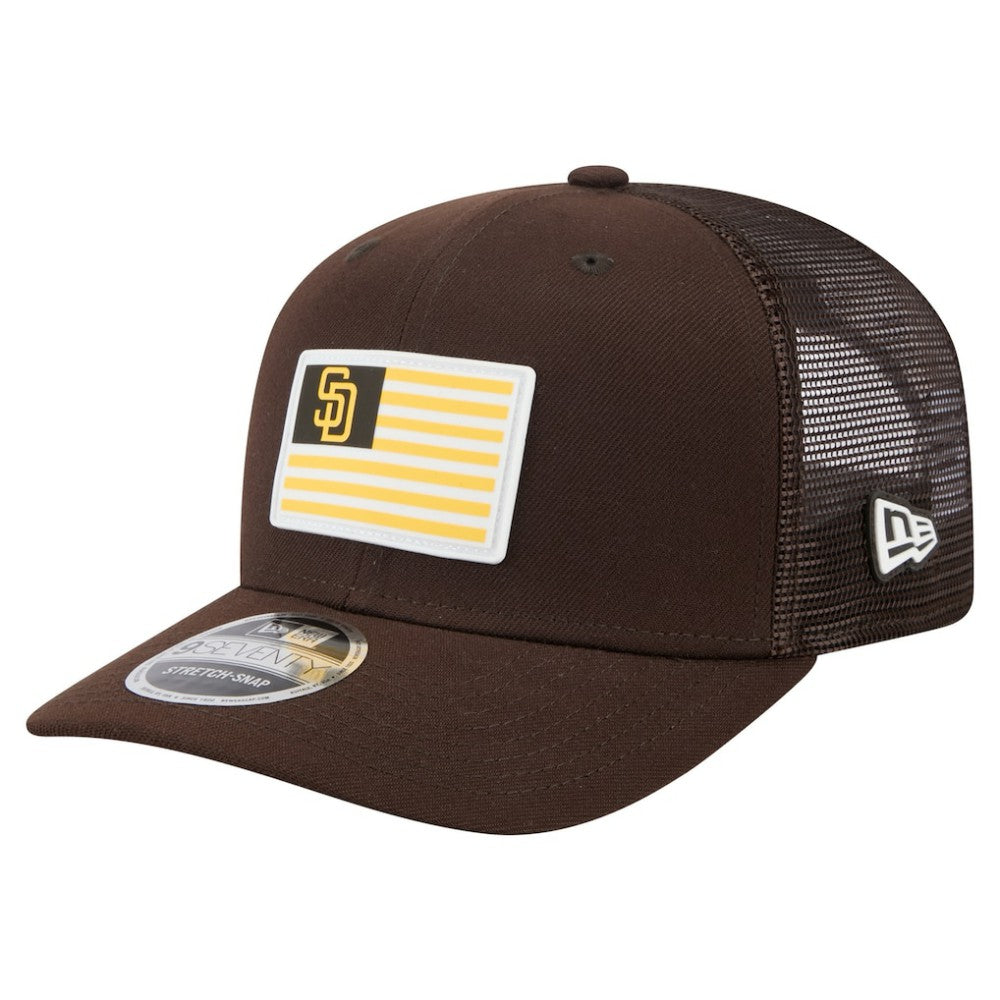 San Diego Padres Flag 9SEVENTY Stretch-Snap Hat - Brown | New Era