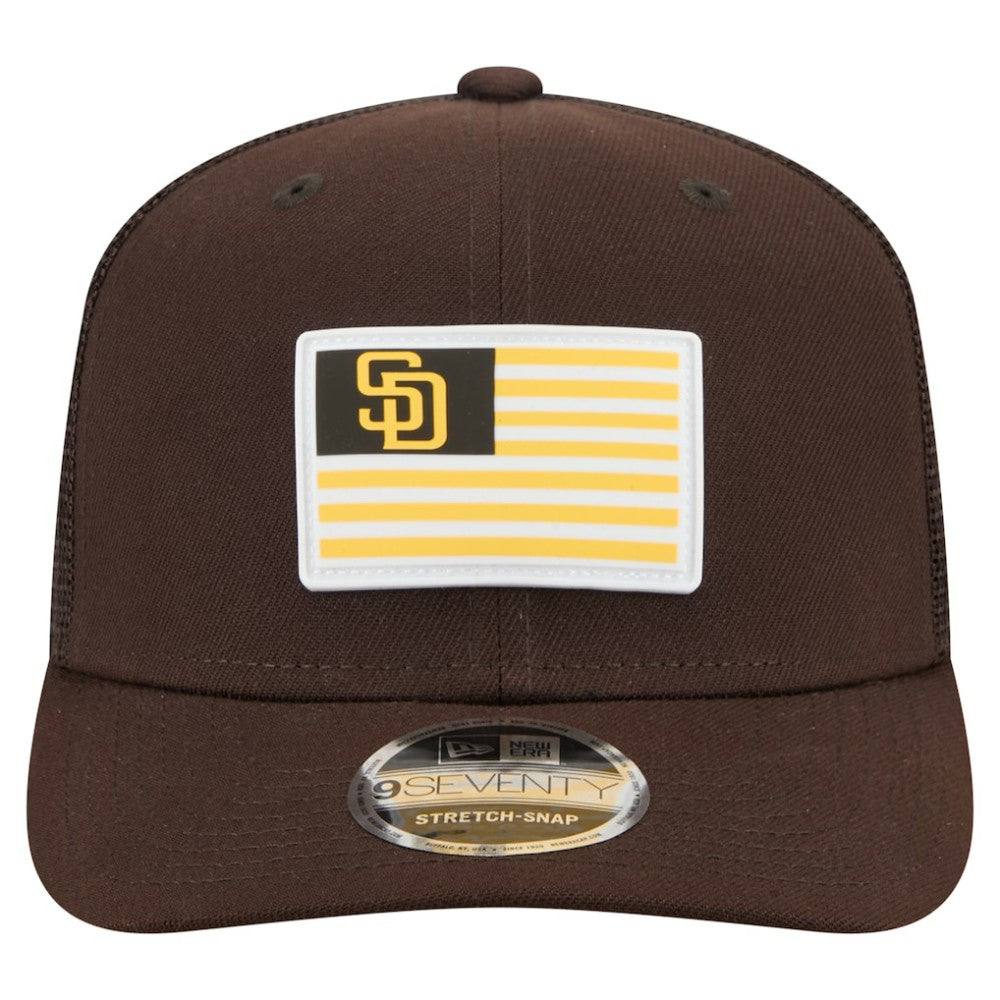 San Diego Padres Flag 9SEVENTY Stretch-Snap Hat - Brown | New Era