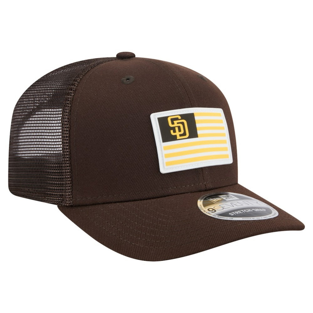 San Diego Padres Flag 9SEVENTY Stretch-Snap Hat - Brown | New Era