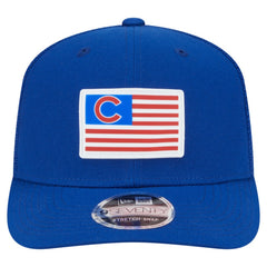 Chicago Cubs Flag 9SEVENTY Stretch-Snap Hat - Royal | New Era