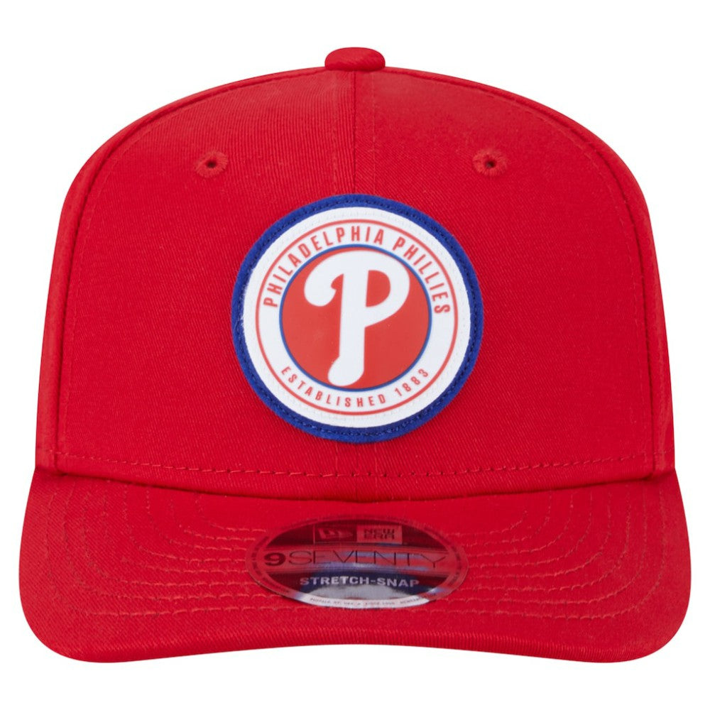 Philadelphia Phillies Circle Patch 9SEVENTY Stretch-Snap Hat - Red | New Era