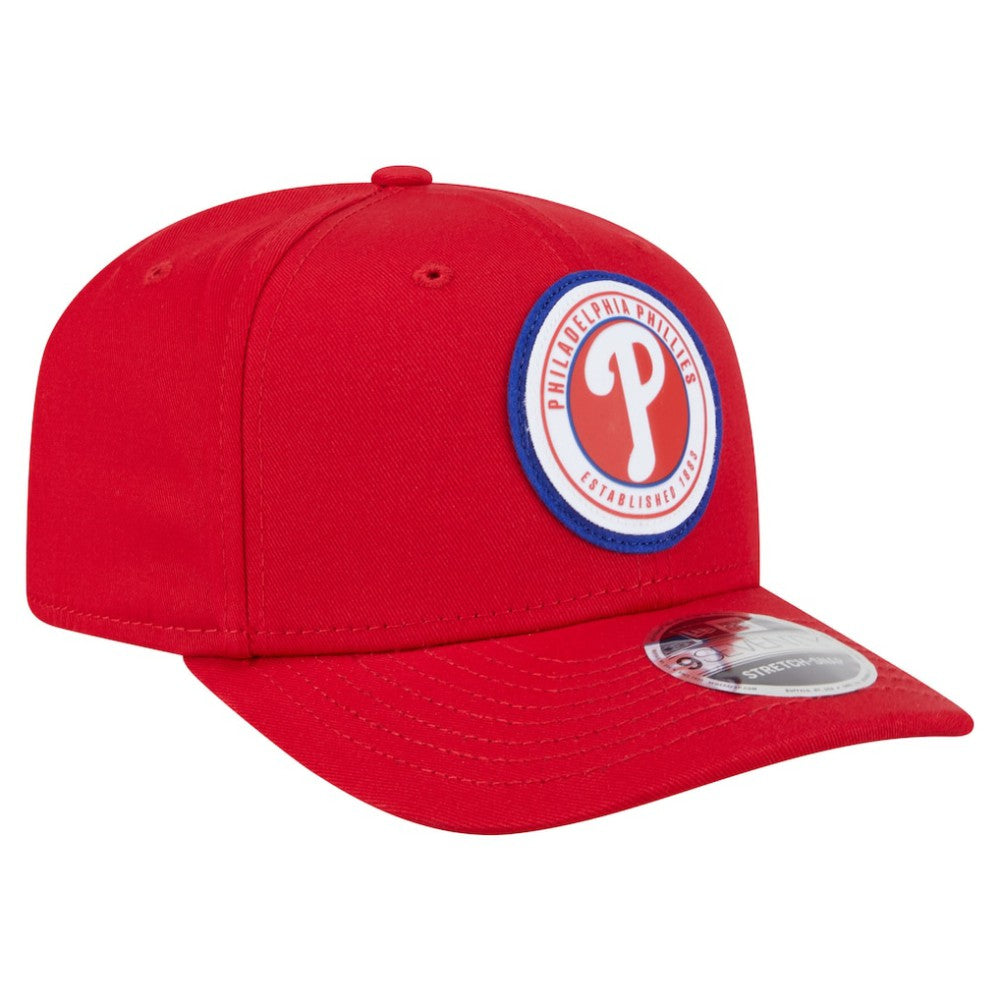Philadelphia Phillies Circle Patch 9SEVENTY Stretch-Snap Hat - Red | New Era