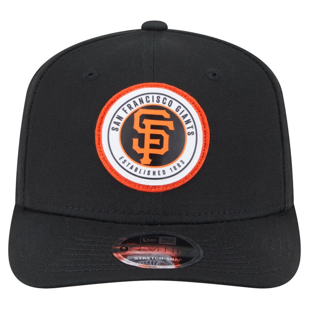 San Francisco Giants Circle Patch 9SEVENTY Stretch-Snap Hat - Black | New Era