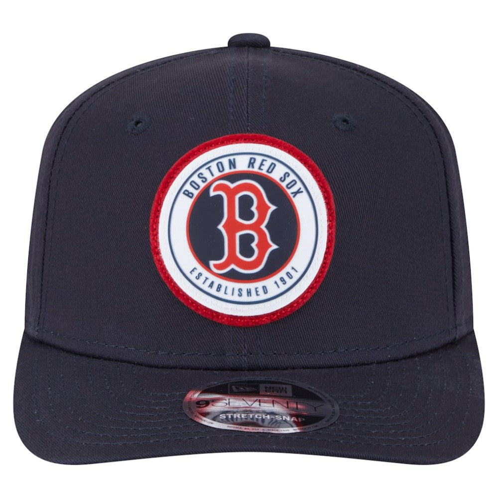 Boston Red Sox Circle Patch 9SEVENTY Stretch-Snap Hat - Navy | New Era