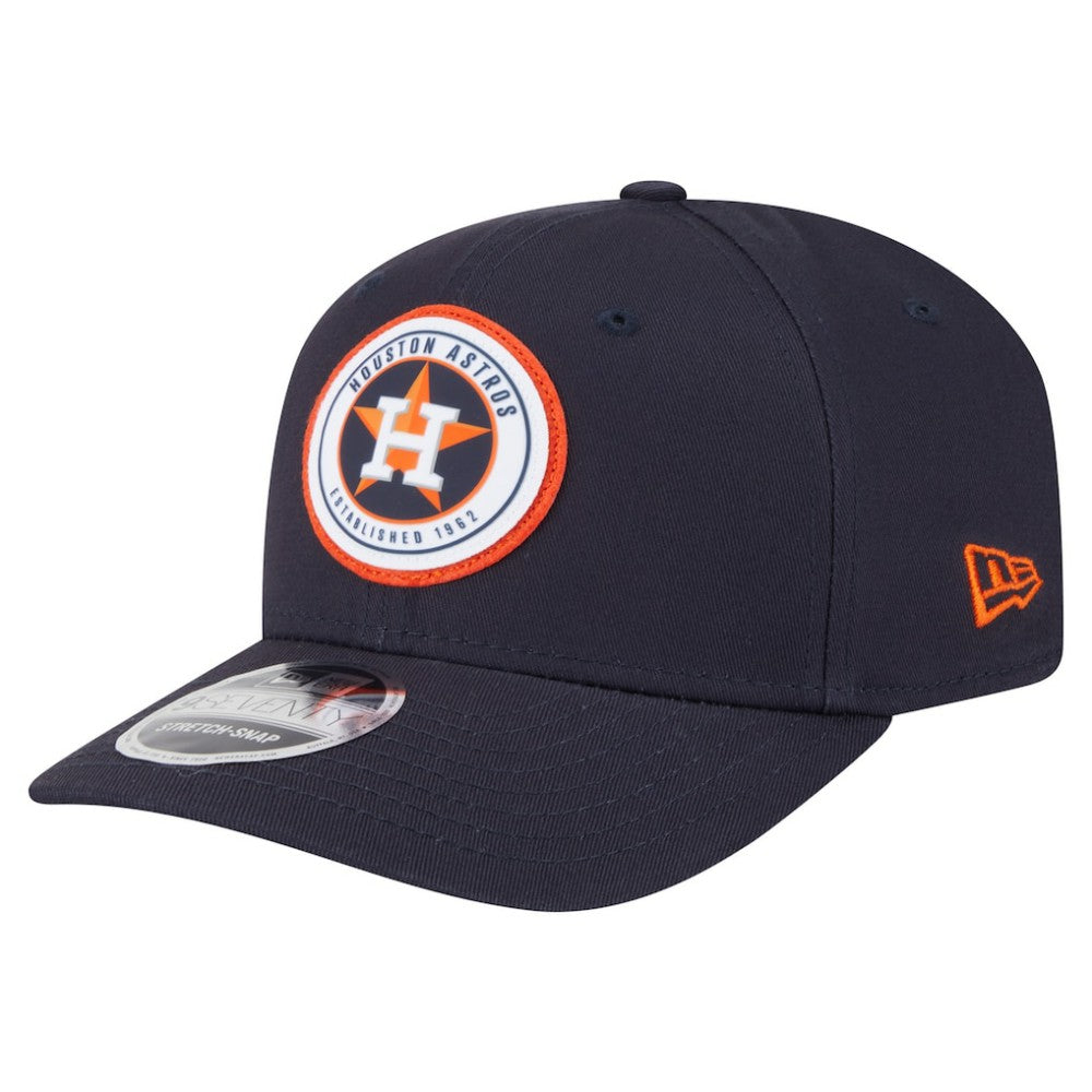 Houston Astros Circle Patch 9SEVENTY Stretch-Snap Hat - Navy | New Era