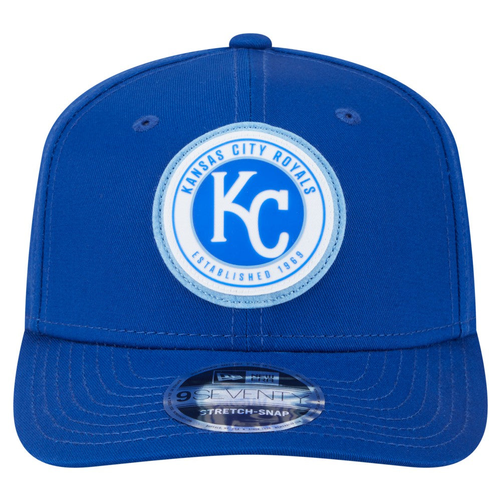 Kansas City Royals Circle Patch 9SEVENTY Stretch-Snap Hat - Royal | New Era