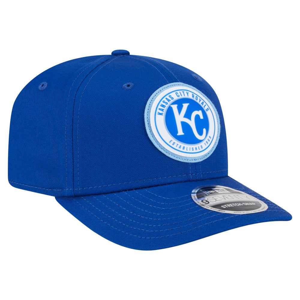 Kansas City Royals Circle Patch 9SEVENTY Stretch-Snap Hat - Royal | New Era