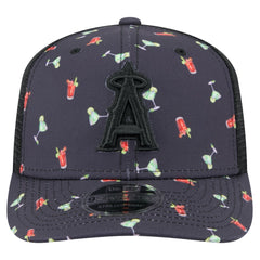 Los Angeles Angels Adventure Drinks Pattern 9SEVENTY Stretch-Snap Hat - Black | New Era