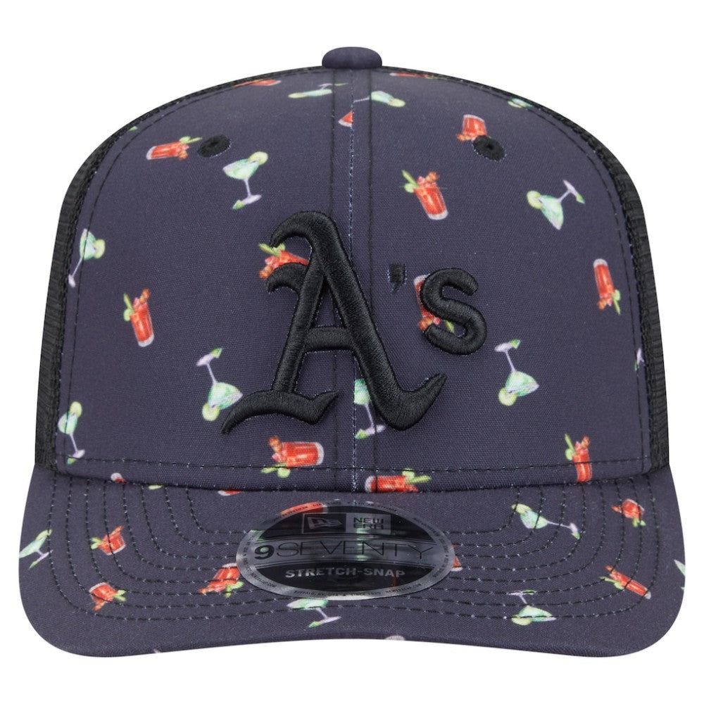 Athletics Adventure Drinks Pattern 9SEVENTY Stretch-Snap Hat - Black | New Era