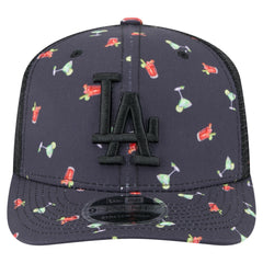 Los Angeles Dodgers Adventure Drinks Pattern 9SEVENTY Stretch-Snap Hat - Black | New Era