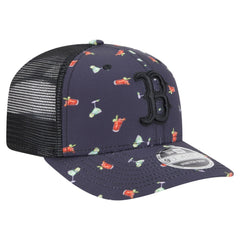 Boston Red Sox Adventure Drinks Pattern 9SEVENTY Stretch-Snap Hat - Black | New Era