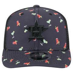 Houston Astros Adventure Drinks Pattern 9SEVENTY Stretch-Snap Hat - Black | New Era
