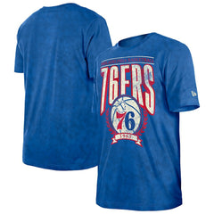 Philadelphia 76ers Throwback Vintage Boxy Mineral Wash T-Shirt - Royal | New Era on sale