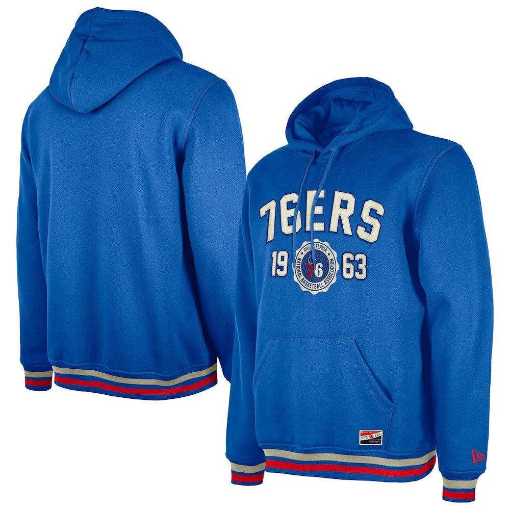 Philadelphia 76ers Throwback Vintage Pullover Hoodie - Royal | New Era discount