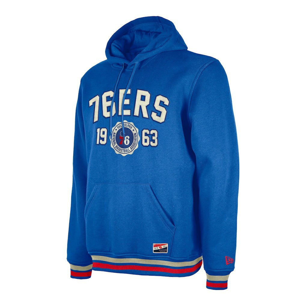 Philadelphia 76ers Throwback Vintage Pullover Hoodie - Royal | New Era discount