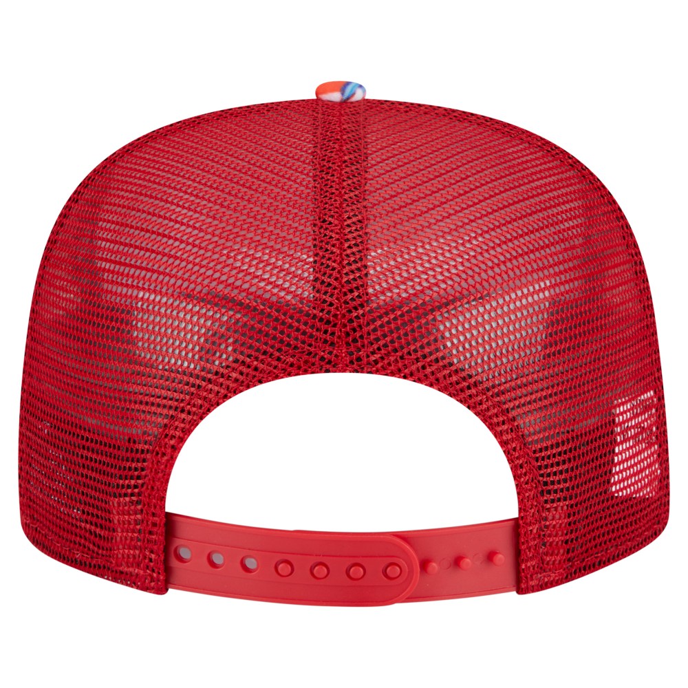 Los Angeles Angels Adventure Pattern Golfer Trucker Snapback Hat - Red | New Era