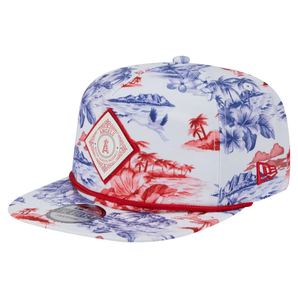 Los Angeles Angels Printed Island Golfer Snapback Hat - White | New Era