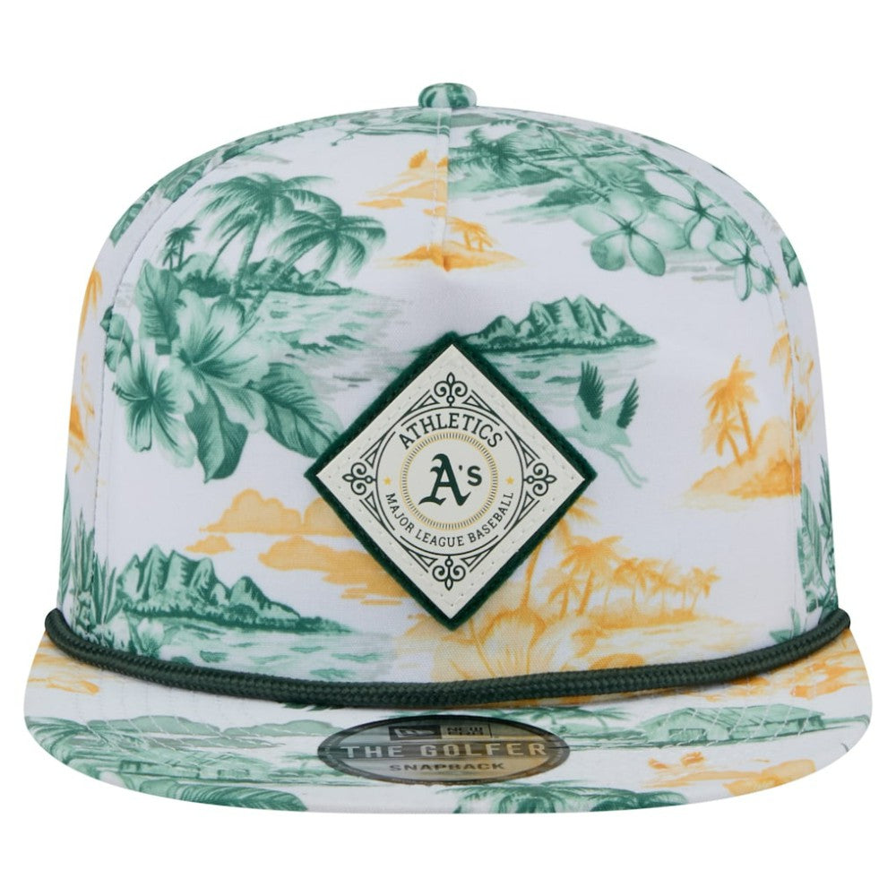 Athletics Printed Island Golfer Snapback Hat - White | New Era