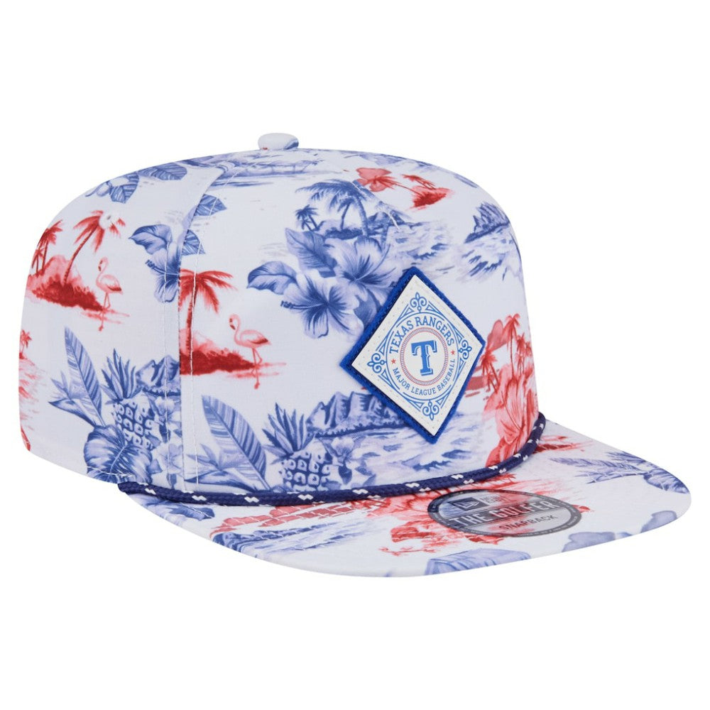 Texas Rangers Printed Island Golfer Snapback Hat - White | New Era