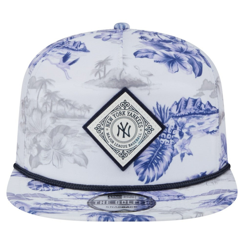 New York Yankees Printed Island Golfer Snapback Hat - White | New Era