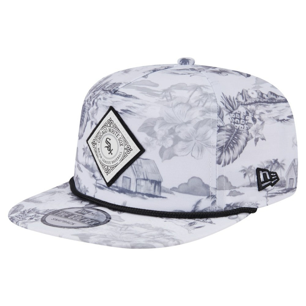 Chicago White Sox Printed Island Golfer Snapback Hat - White | New Era