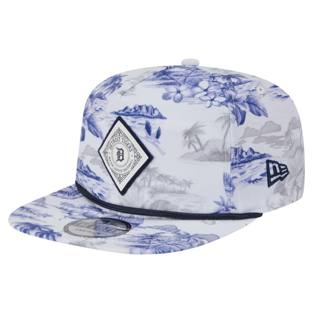 Detroit Tigers Printed Island Golfer Snapback Hat - White | New Era