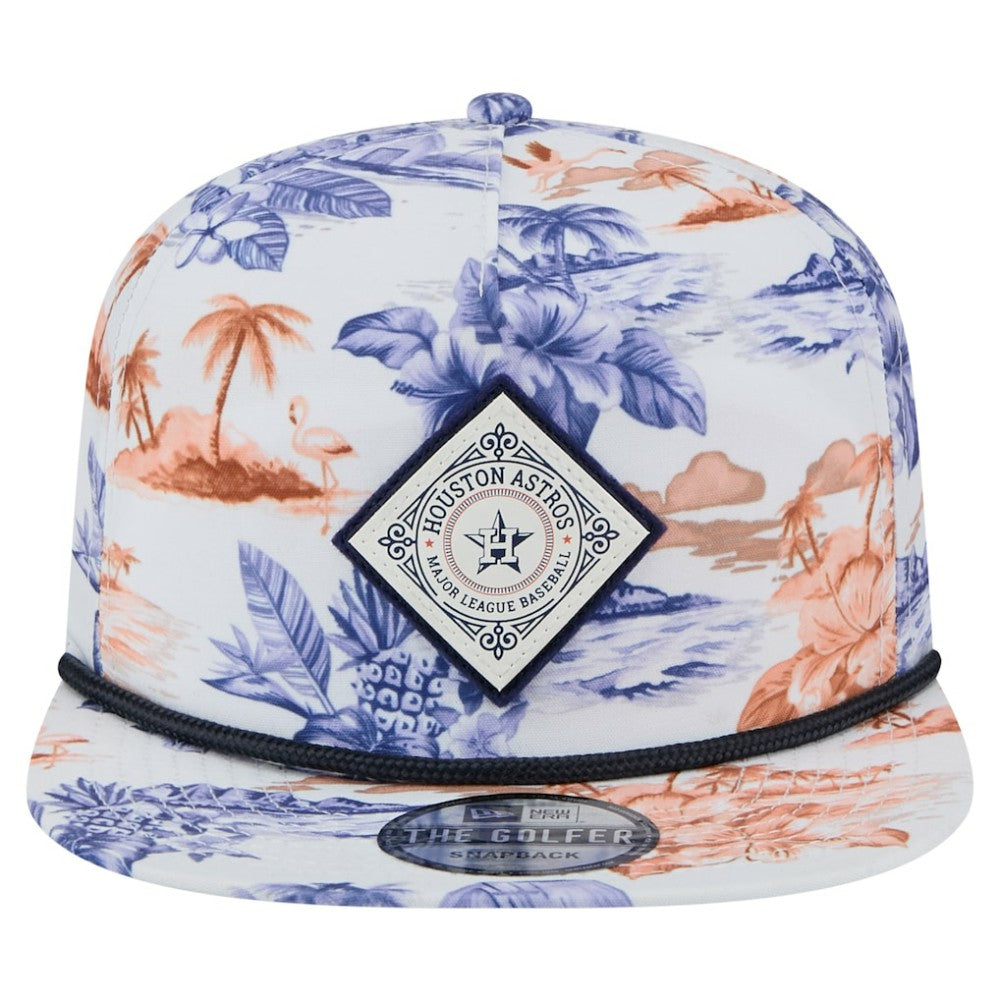 Houston Astros Printed Island Golfer Snapback Hat - White | New Era