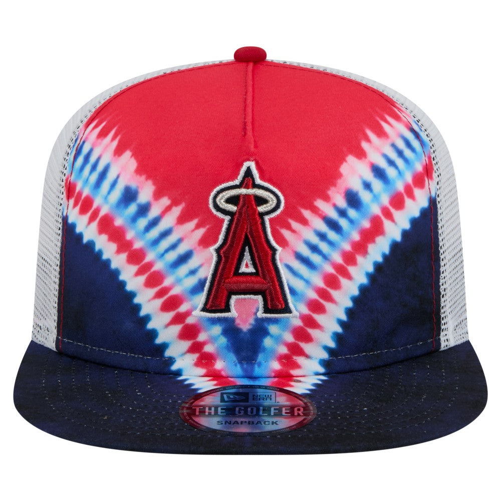 Los Angeles Angels Tie-Dye Golfer Trucker Adjustable Hat | New Era
