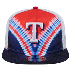 Texas Rangers Tie-Dye Golfer Trucker Adjustable Hat | New Era