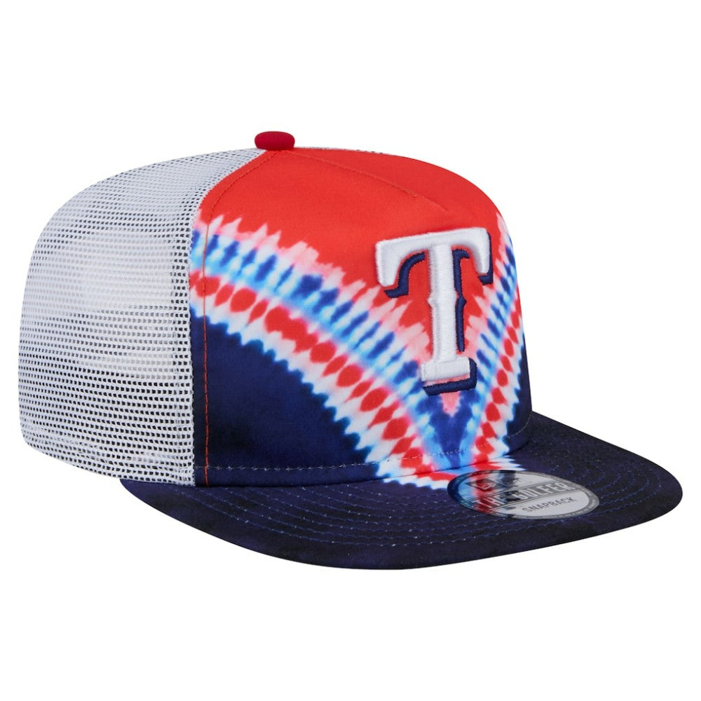 Texas Rangers Tie-Dye Golfer Trucker Adjustable Hat | New Era