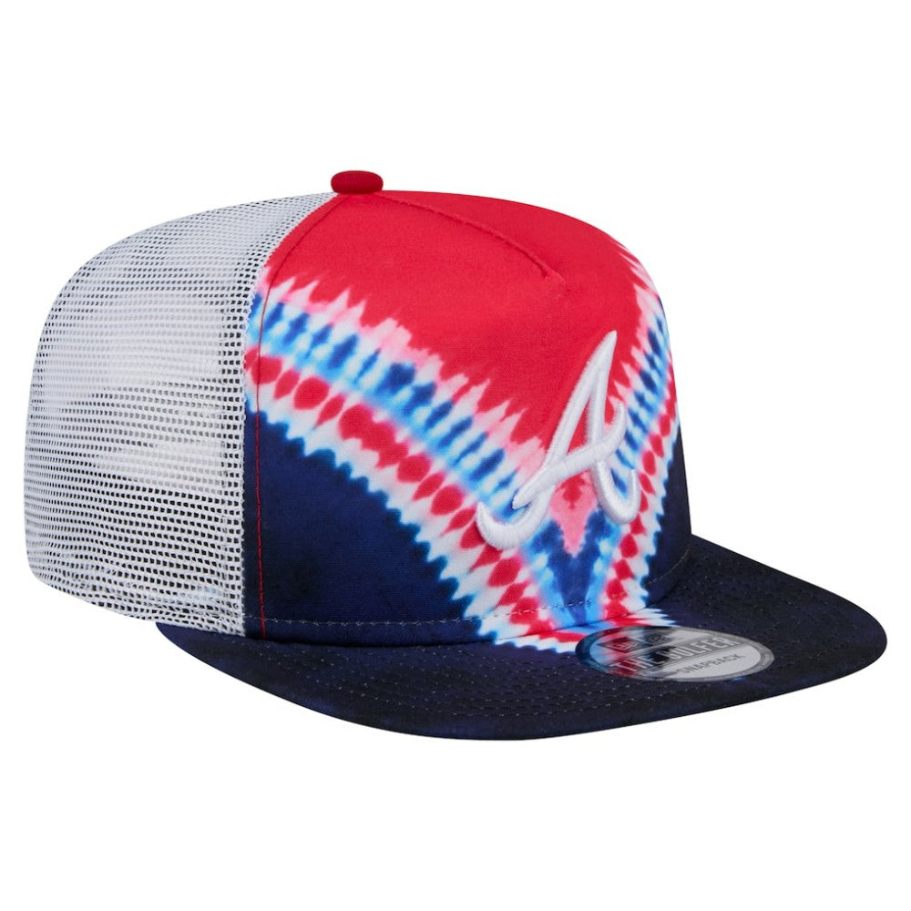 Atlanta Braves Tie-Dye Golfer Trucker Adjustable Hat | New Era