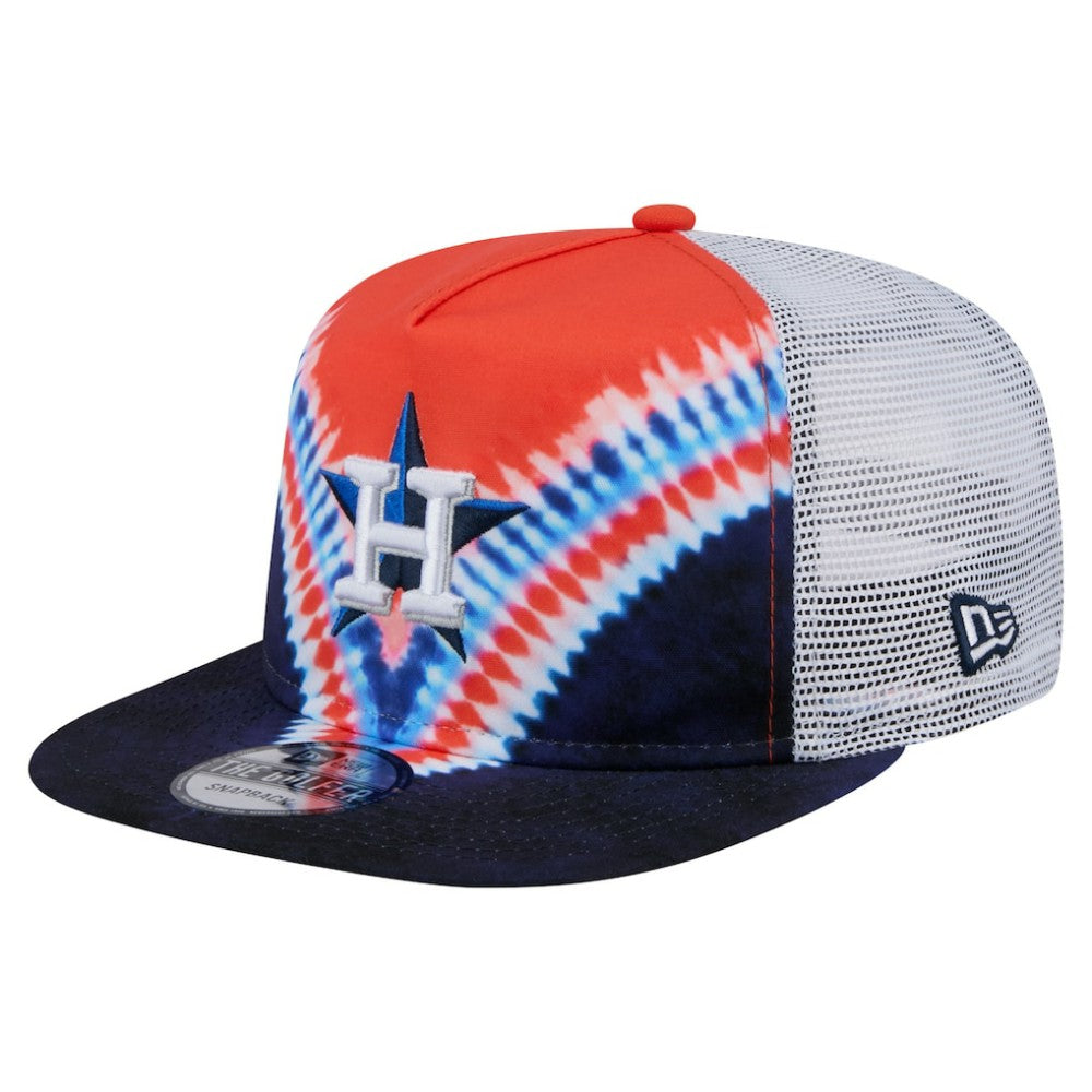 Houston Astros Tie-Dye Golfer Trucker Adjustable Hat | New Era