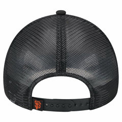 San Francisco Giants Distressed 9FORTY A-Frame Adjustable Trucker Hat - Black | New Era