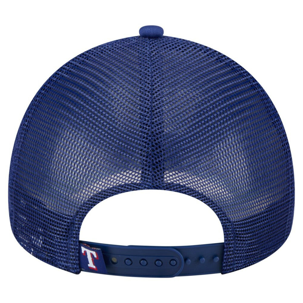Texas Rangers Trucker A-Frame 9FORTY Adjustable Hat - White/Royal | New Era