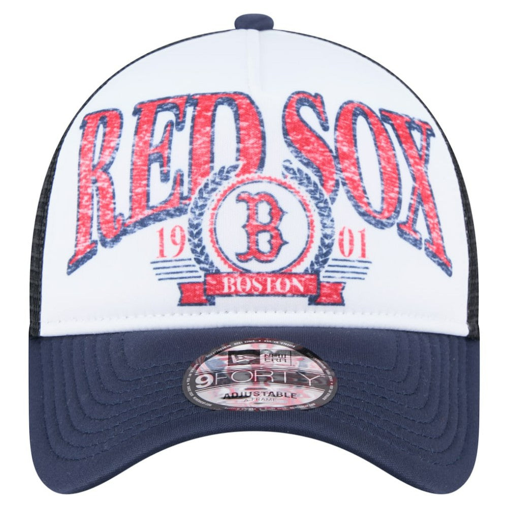 Boston Red Sox Distressed 9FORTY A-Frame Adjustable Trucker Hat - Navy | New Era