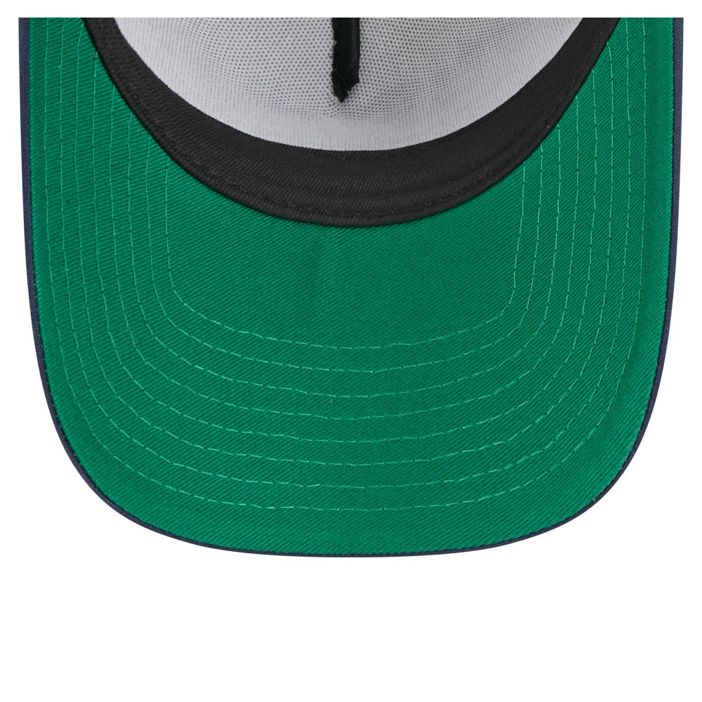 Cleveland Guardians Distressed 9FORTY A-Frame Adjustable Trucker Hat - White/Navy | New Era