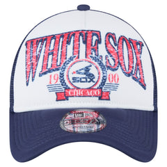 Chicago White Sox Distressed 9FORTY A-Frame Adjustable Trucker Hat - White | New Era