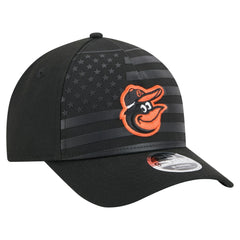Baltimore Orioles American Flag 9FORTY M-Crown A-Frame Adjustable Hat - Black | New Era