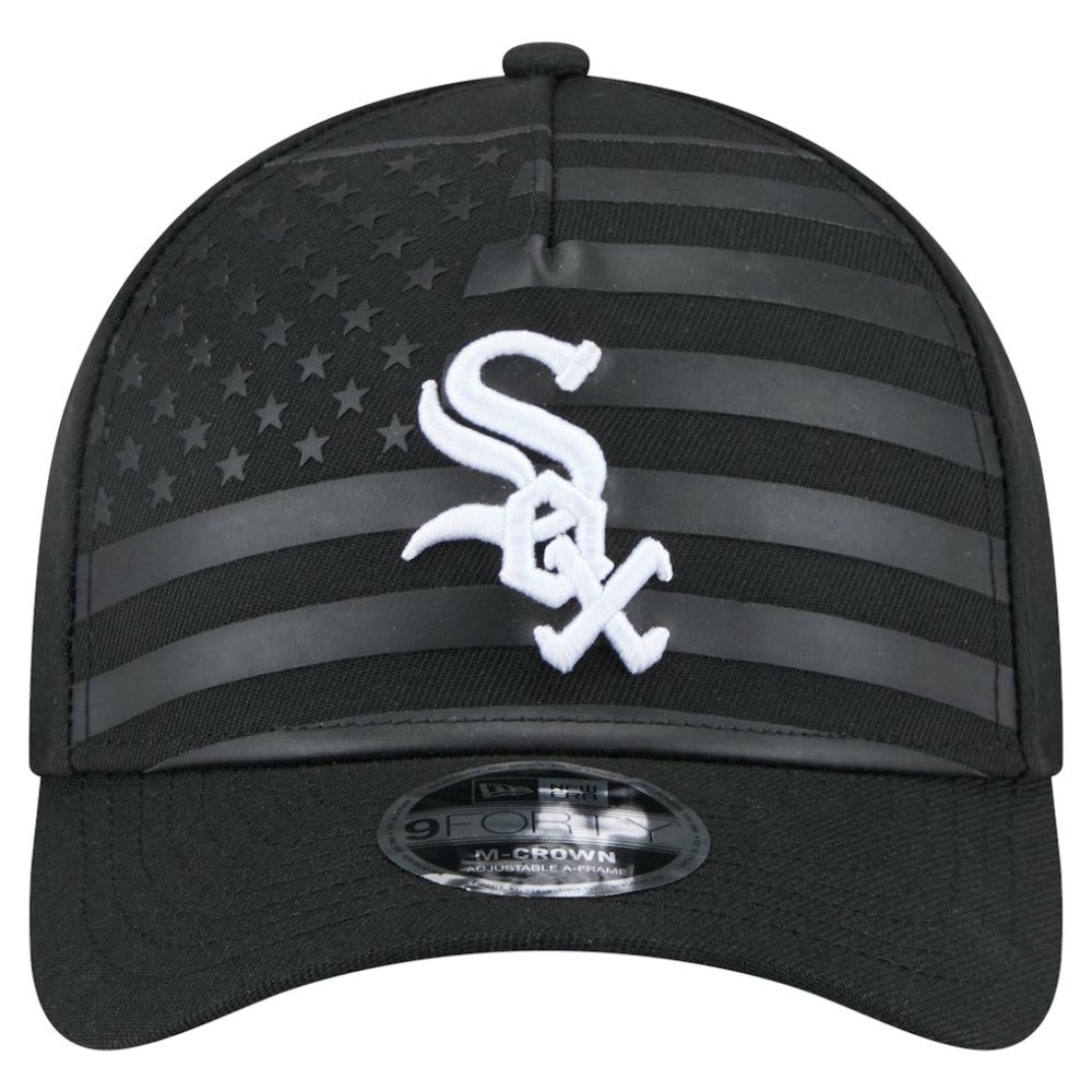 Chicago White Sox American Flag 9FORTY M-Crown A-Frame Adjustable Hat - Black | New Era