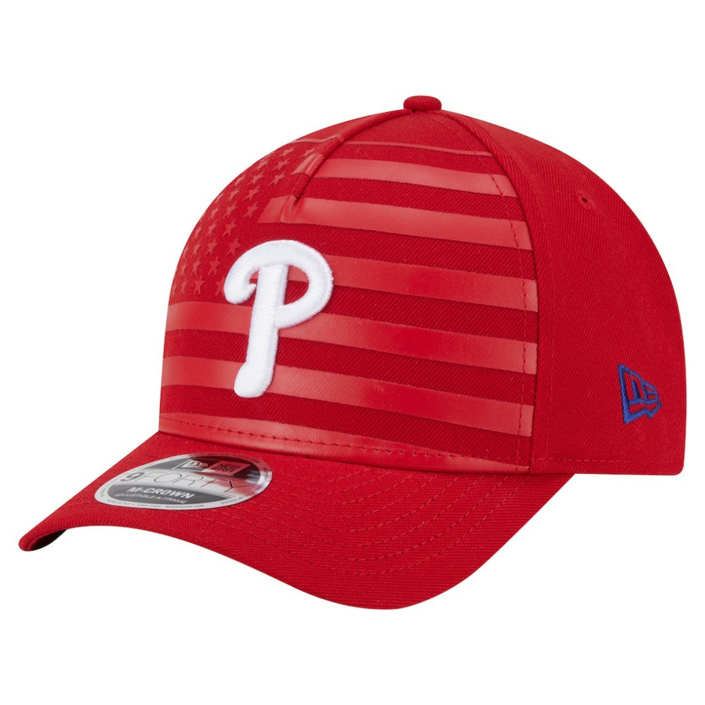Philadelphia Phillies American Flag 9FORTY M-Crown A-Frame Adjustable Hat - Red | New Era