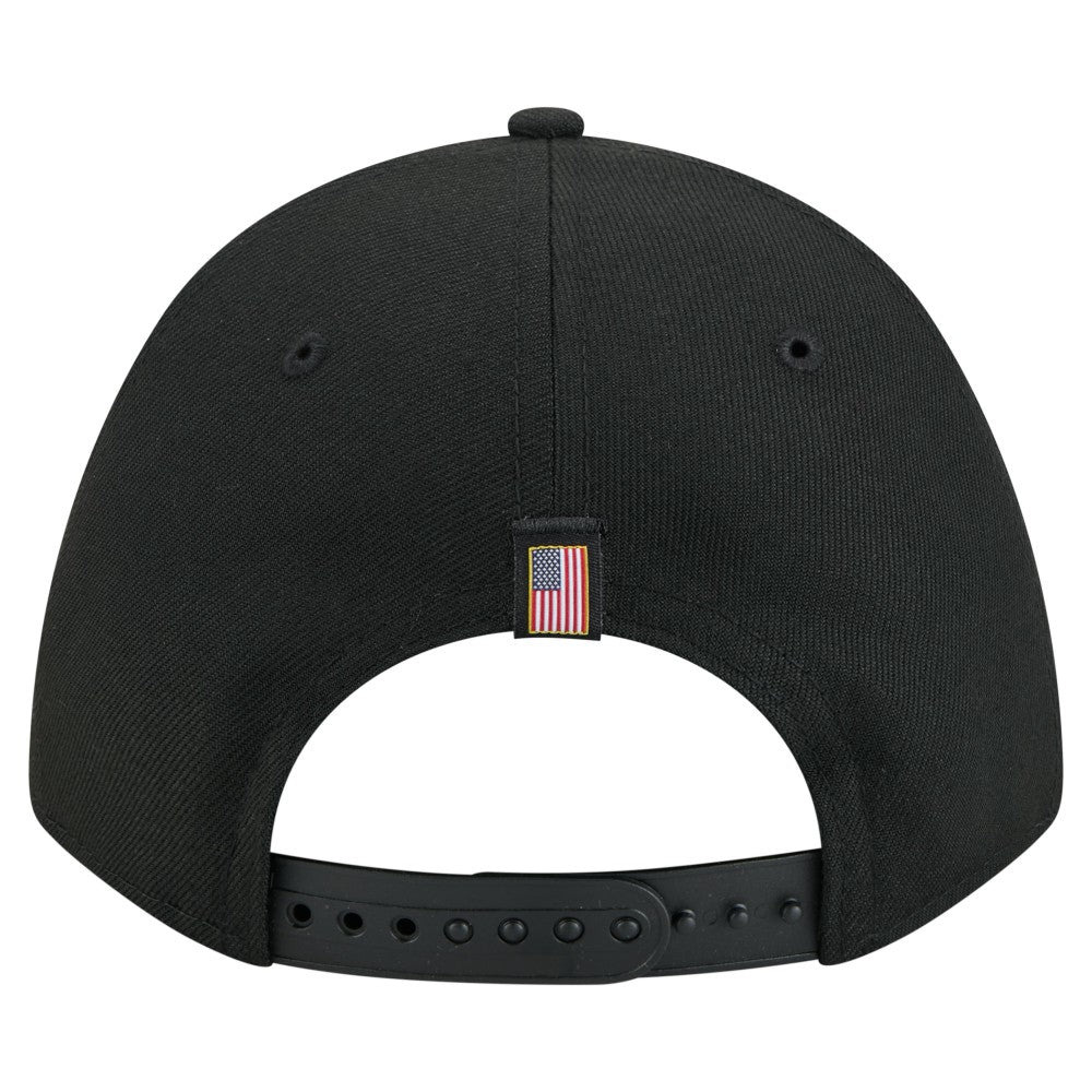Miami Marlins American Flag 9FORTY M-Crown A-Frame Adjustable Hat - Black | New Era