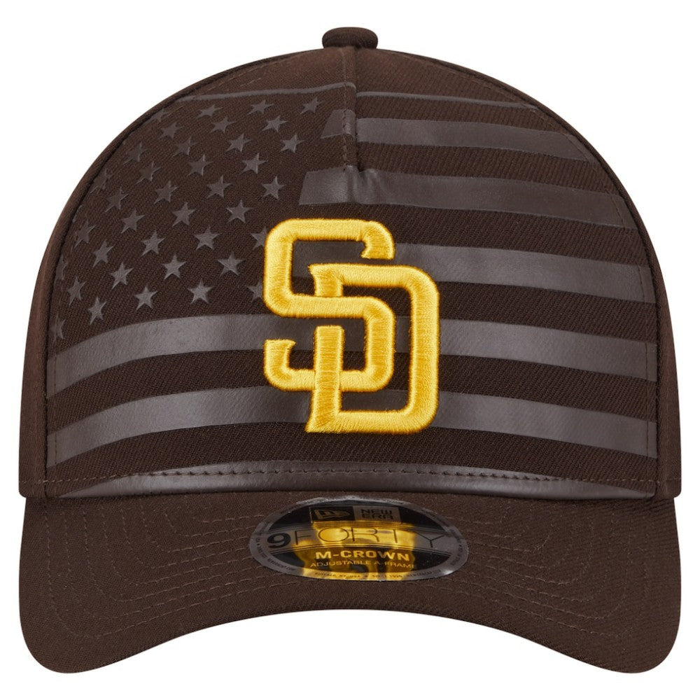 San Diego Padres American Flag 9FORTY M-Crown A-Frame Adjustable Hat - Brown | New Era