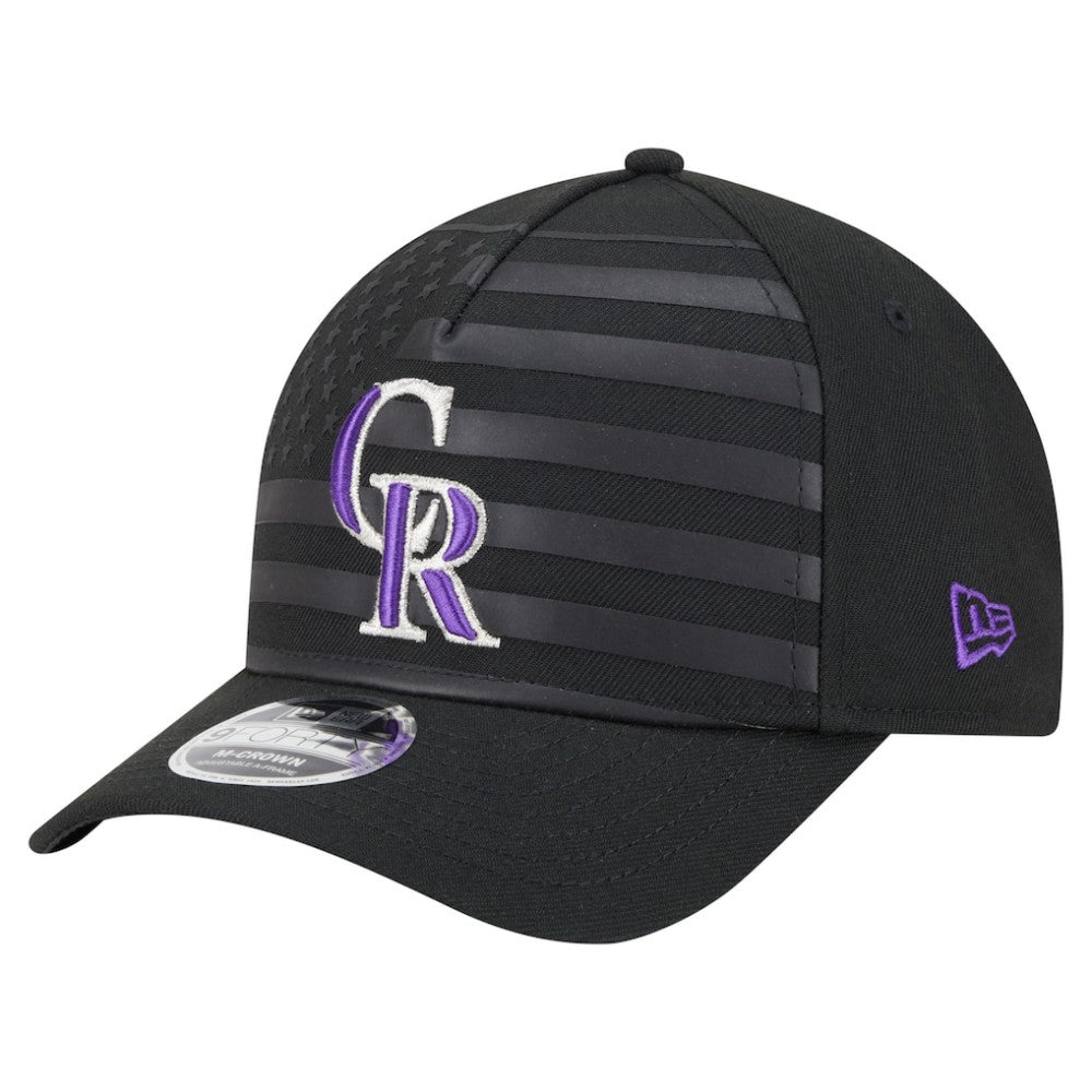 Colorado Rockies American Flag 9FORTY M-Crown A-Frame Adjustable Hat - Black | New Era