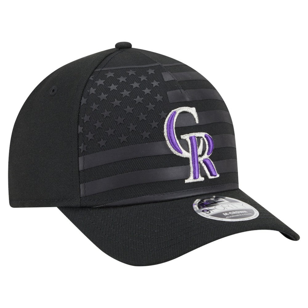 Colorado Rockies American Flag 9FORTY M-Crown A-Frame Adjustable Hat - Black | New Era