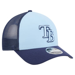 Tampa Bay Rays 2-Tone Color Pack 9FORTY M-Crown A-Frame Adjustable Hat - Light Blue/Navy | New Era