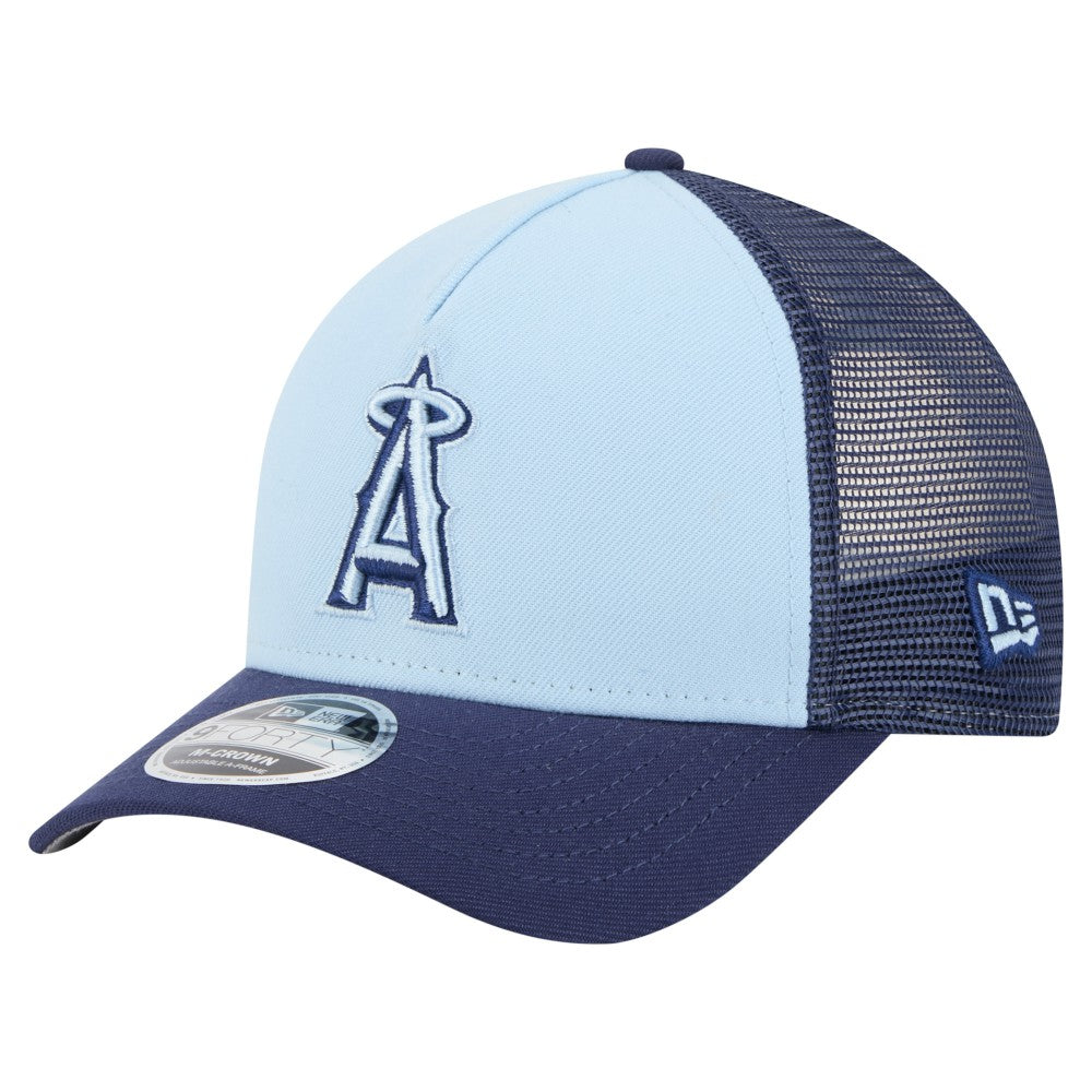 Los Angeles Angels 2-Tone Color Pack 9FORTY M-Crown A-Frame Adjustable Hat - Light Blue/Navy | New Era