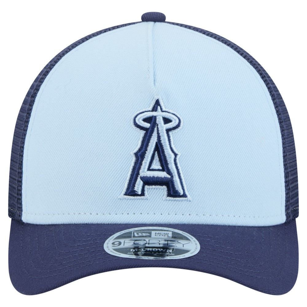 Los Angeles Angels 2-Tone Color Pack 9FORTY M-Crown A-Frame Adjustable Hat - Light Blue/Navy | New Era