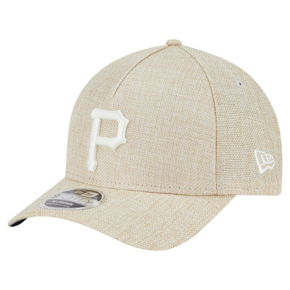 Pittsburgh Pirates Cotton Weave M-Crown A-Frame 9FORTY Adjustable Hat - Beige | New Era