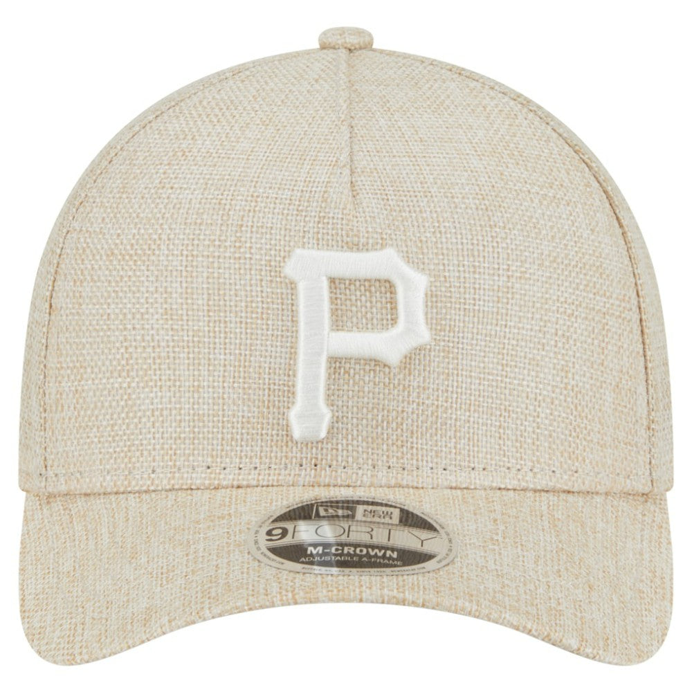 Pittsburgh Pirates Cotton Weave M-Crown A-Frame 9FORTY Adjustable Hat - Beige | New Era