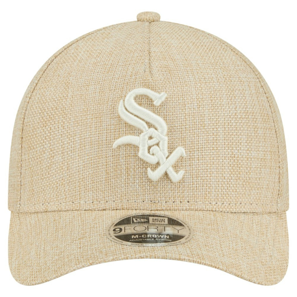 Chicago White Sox Cotton Weave M-Crown A-Frame 9FORTY Adjustable Hat - Beige | New Era